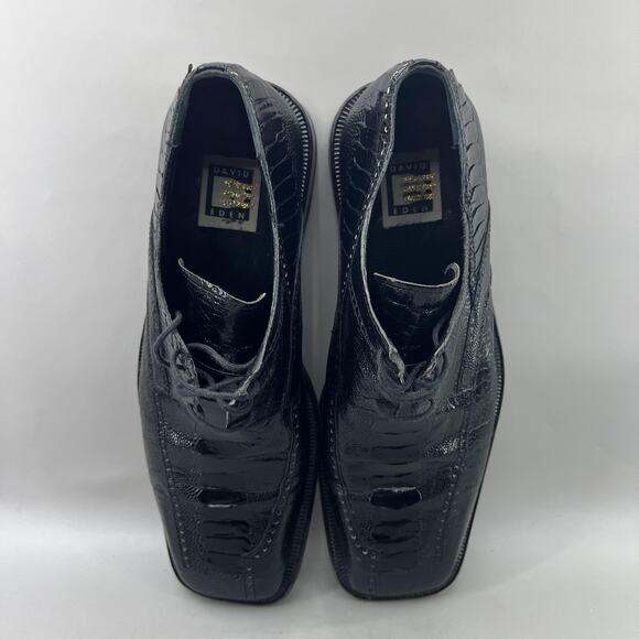 David Eden Hand Made Derby Dress Shoes Men Size 10 Black Leather Square Toe main image 9